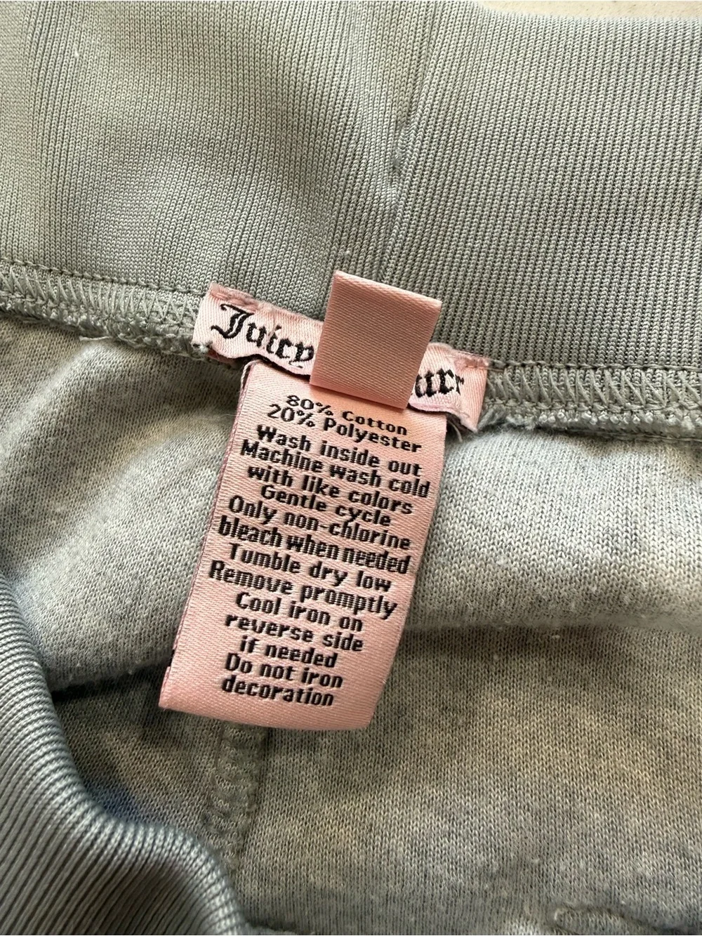 Juicy Couture Gray Velour  Pants Wideleg Elastic Waist 0X Y2K